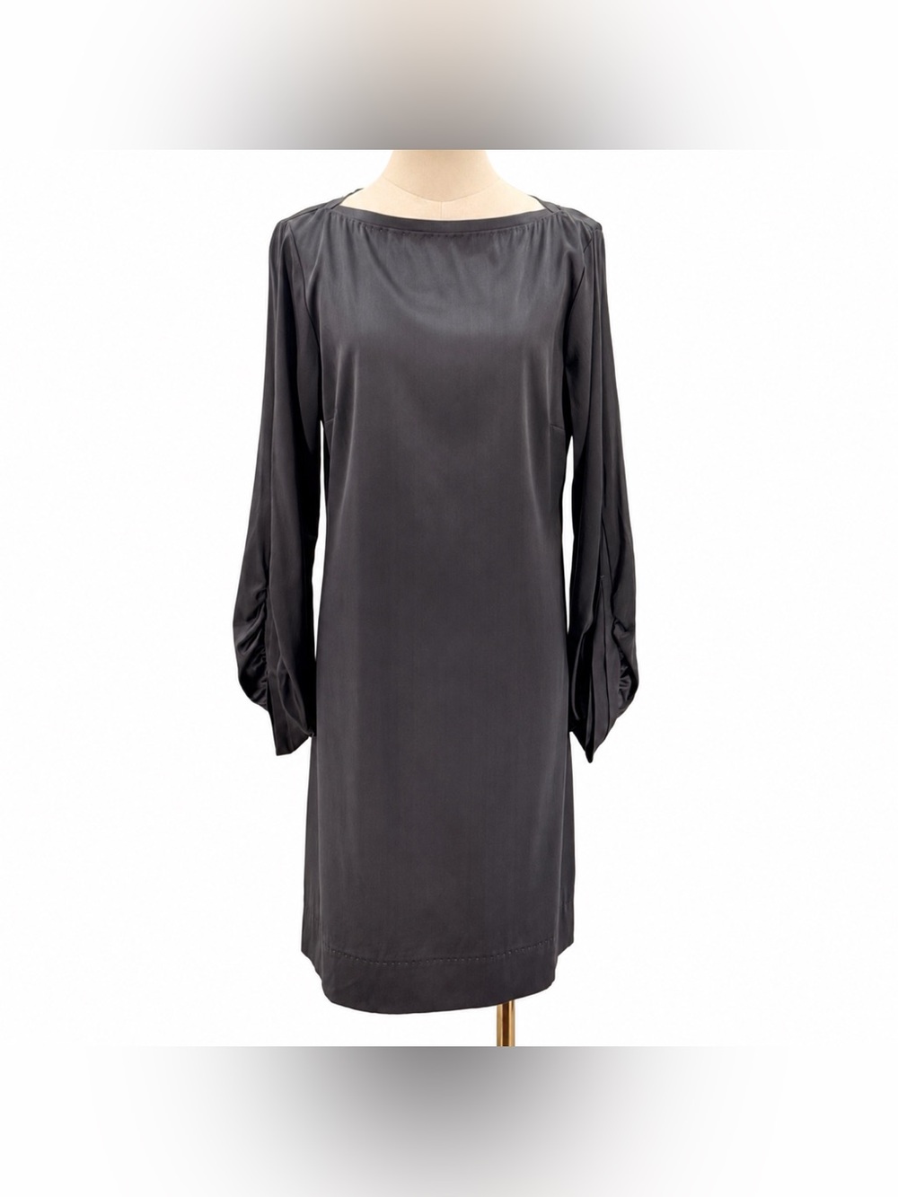 Elie Tahari Stretch Silk Shift Wet Cement Delores Dress Size 8